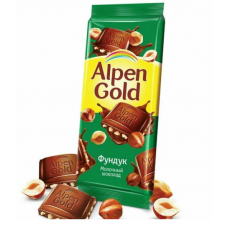 Шоколад Альпен Голд Alpen Gold молочный с фундуком 85гр