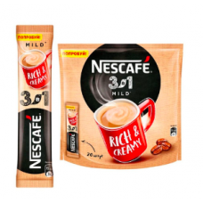  Кофе порционный растворимый Nescafe 3 в 1 Мягкий 20 пакетиков по 14,5 г