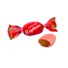 Карамель с фруктово-ягодной начинкой Клубника 1кг