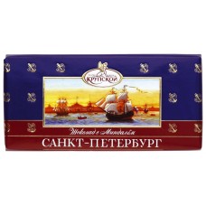 Шоколад Крупская "Санкт-Петербург" темный с миндалем 90гр 