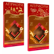  Шоколад Априори ассорти мол шок вкус малина/клубника 72гр
